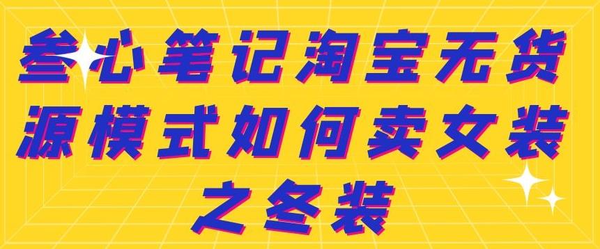 叁心笔记淘宝无货源模式如何卖女装之冬装-搜易资源网