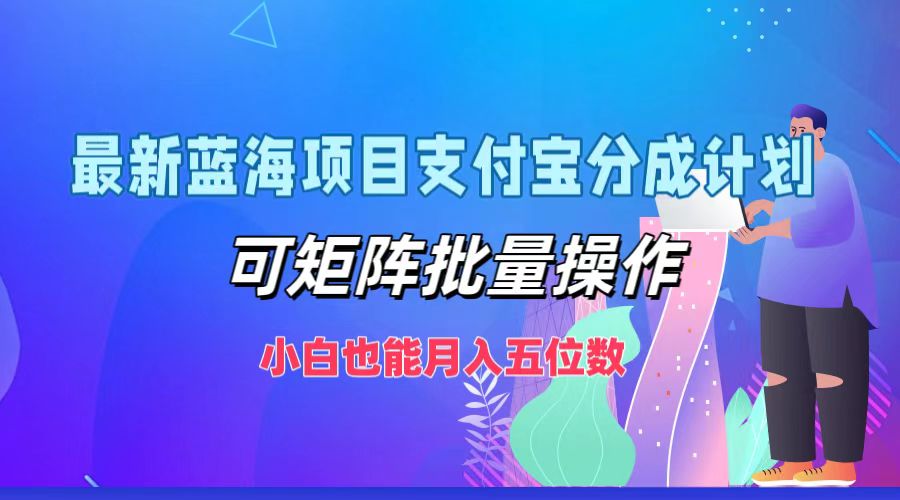 最新蓝海项目支付宝分成计划，小白也能月入五位数，可矩阵批量操作-搜易资源网