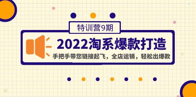 2022淘系爆款打造特训营9期：手把手带您链接起飞，全店运销，轻松出爆款-搜易资源网