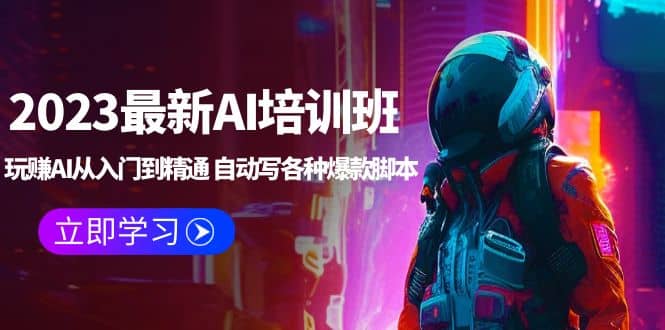 2023最新AI培训班：玩赚AI从入门到精通 自动写各种爆款脚本 (4月26更新)-搜易资源网