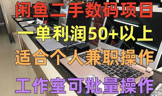闲鱼二手数码项目，个人副业低保收入，工作室批量放大操作-搜易资源网