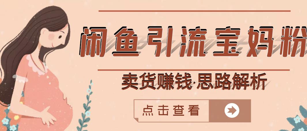 闲鱼引流宝妈粉+卖货赚钱一个月收益30000+（实操视频教程）-搜易资源网