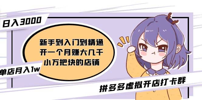 拼多多虚拟开店打卡群：入门到精通（昨日群里有小伙伴3000+）2月26更新-搜易资源网