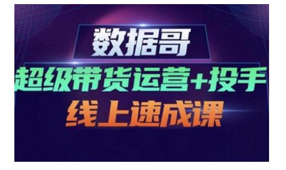 数据哥·超级带货运营+投手线上速成课，快速提升运营和熟悉学会投手技巧-搜易资源网