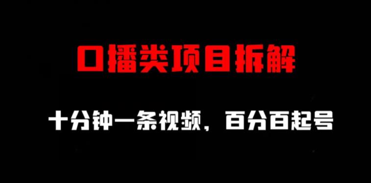 口播类项目拆解，十分钟一条视频，百分百起号-搜易资源网