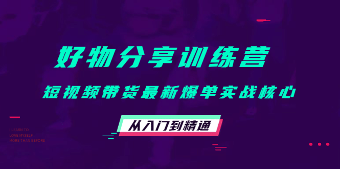 好物分享训练营：短视频带货最新爆单实战核心，从入门到精通-搜易资源网