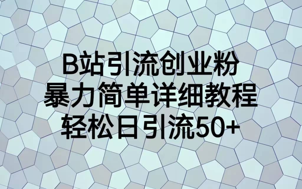 B站引流创业粉，暴力简单详细教程，轻松日引流50+-搜易资源网