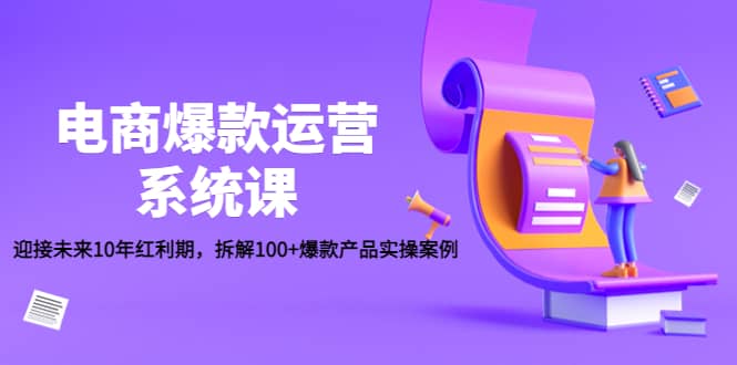 电商爆款运营系统课：迎接未来10年红利期，拆解100+爆款产品实操案例-搜易资源网