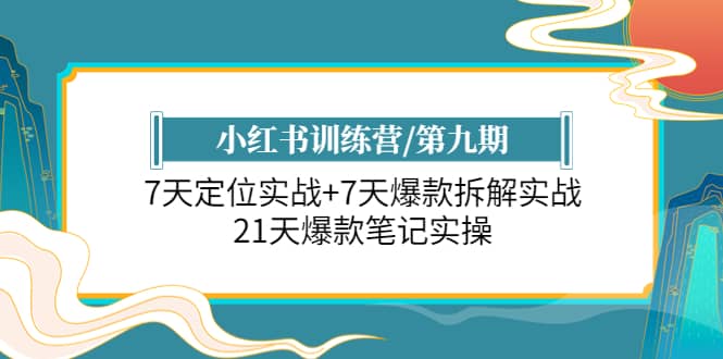 小红书训练营/第九期：7天定位实战+7天爆款拆解实战，21天爆款笔记实操-搜易资源网
