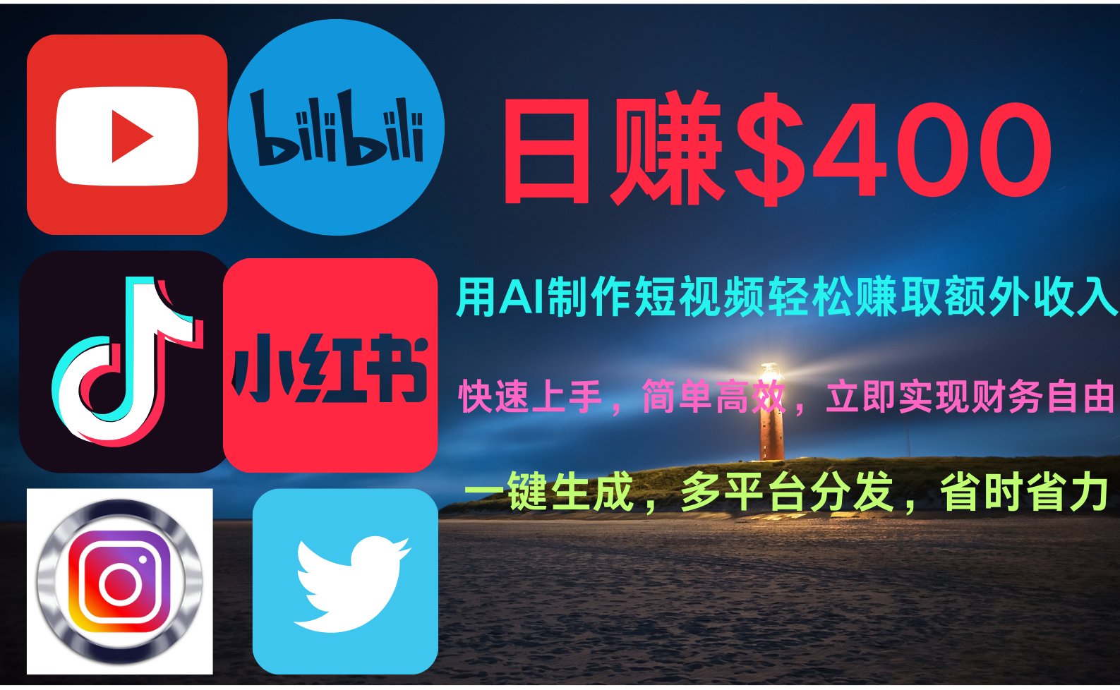 玩转全网视频平台，创造视频就能轻松赚取每天400美金-搜易资源网