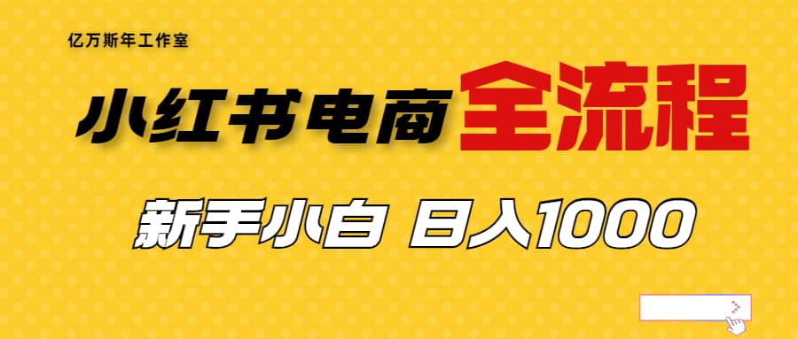 外面收费4988的小红书无货源电商从0-1全流程，日入1000＋-搜易资源网