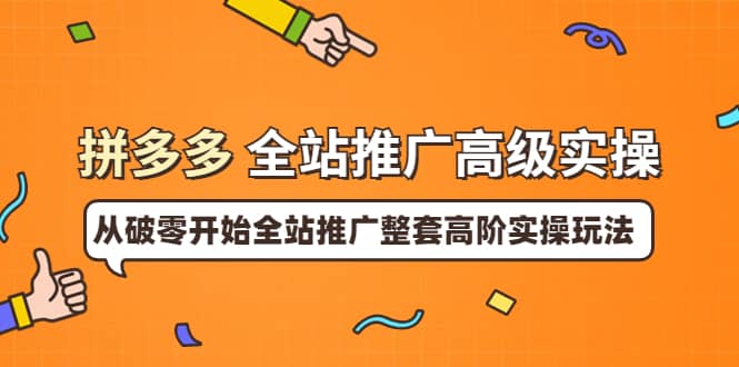 拼多多全站推广高级实操：从破零开始全站推广整套高阶实操玩法-搜易资源网