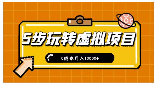 新手小白只需5步，即可玩转虚拟项目，0成本月入10000+【视频课程】-搜易资源网
