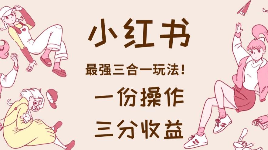 小红书最强三合一玩法，一份操作获得三份收益！【揭秘】-搜易资源网