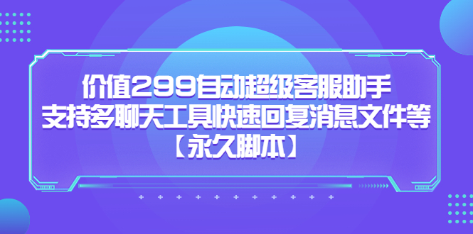 价值299自动超级客服助手，支持多聊天工具快速回复消息文件等-搜易资源网