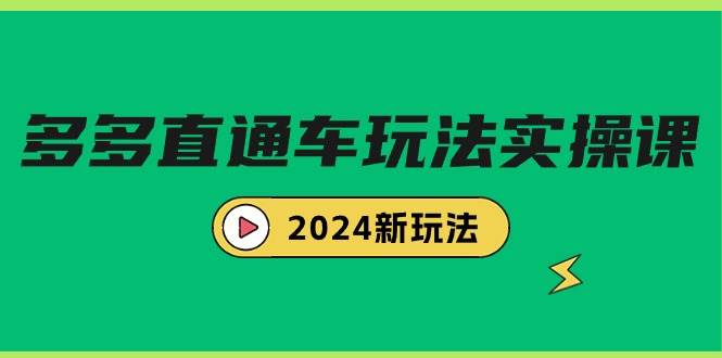 多多直通车玩法实战课，2024新玩法（7节课）-搜易资源网