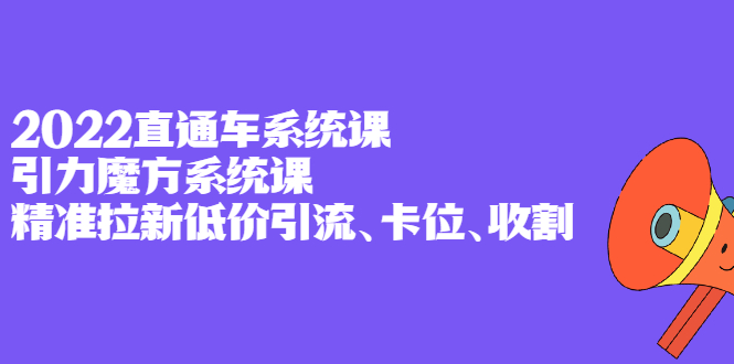 2022直通车系统课+引力魔方系统课，精准拉新低价引流、卡位、收割-搜易资源网