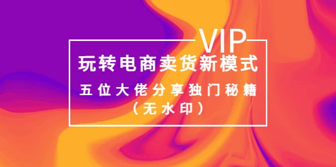 某收费培训：玩转电商卖货新模式，五位大佬分享独门秘籍（无水印）-搜易资源网