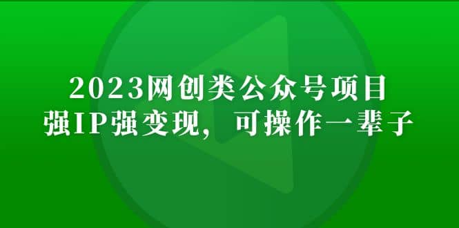 2023网创类公众号项目，强IP强变现，可操作一辈子-搜易资源网