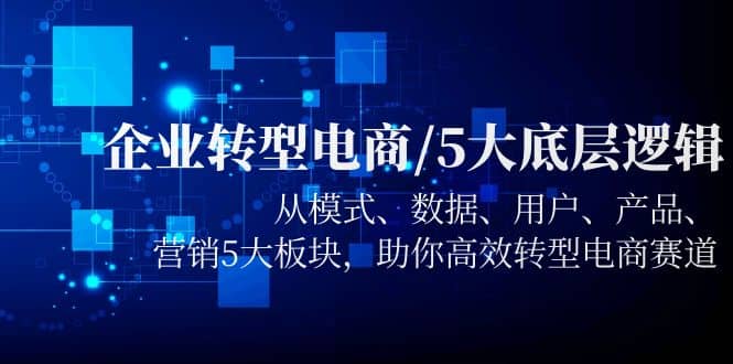 企业转型电商/5大底层逻辑，从模式 数据 用户 产品 营销5大板块，高效转型-搜易资源网