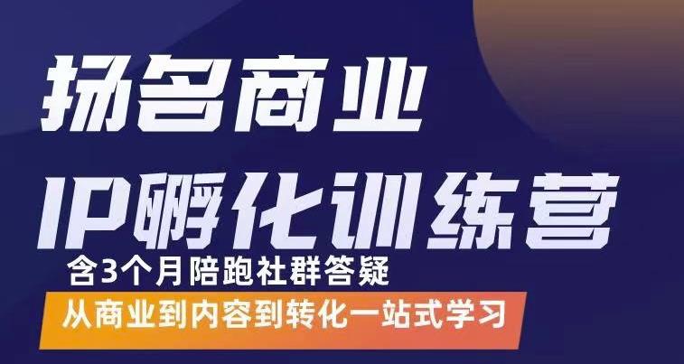 杨名商业IP孵化训练营，从商业到内容到转化一站式学 价值5980元-搜易资源网