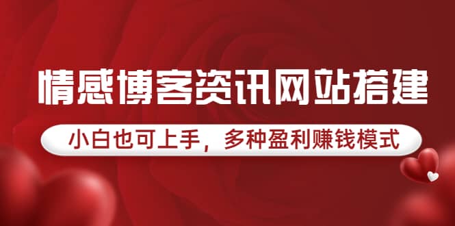 情感博客资讯网站搭建教学，小白也可上手，多种盈利赚钱模式（教程+源码）-搜易资源网