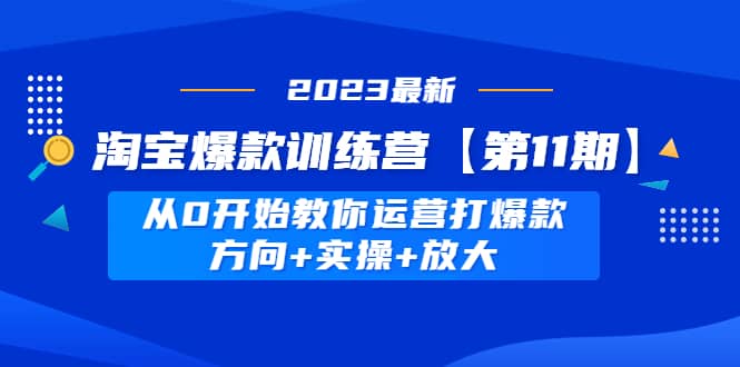 淘宝爆款训练营【第11期】 从0开始教你运营打爆款，方向+实操+放大-搜易资源网