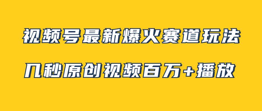 视频号最新爆火赛道玩法，几秒视频可达百万播放，小白即可操作（附素材）-搜易资源网