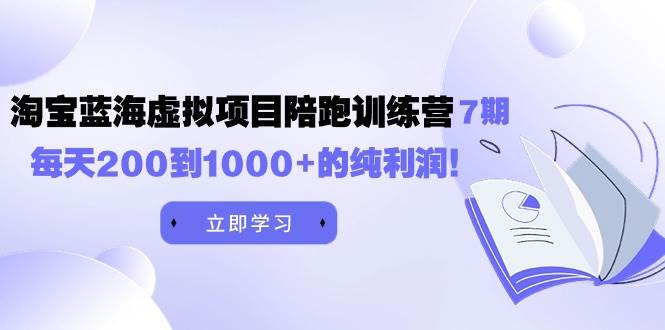 黄岛主《淘宝蓝海虚拟项目陪跑训练营7期》每天200到1000+的纯利润-搜易资源网