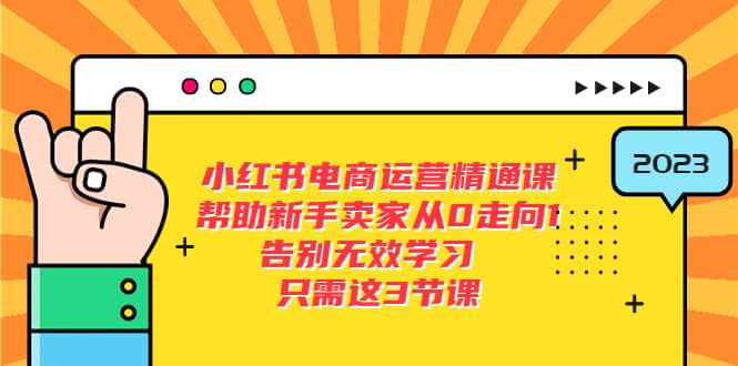 小红书电商·运营精通课，帮助新手卖家从0走向1 告别无效学习（7节视频课）-搜易资源网