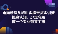 电商带货从0到1实操带货实训营:提高认知,少走弯路,做一个专业带货主播-搜易资源网