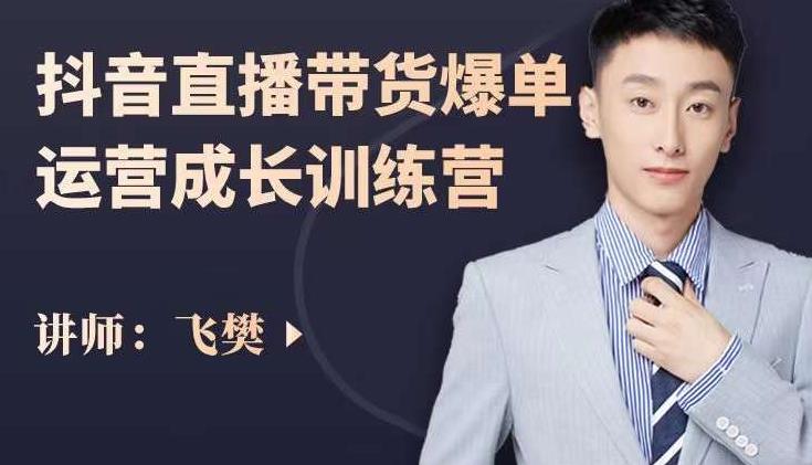 飞樊：抖音直播带货爆单运营成长训练营，手把手教你玩转直播带货-搜易资源网