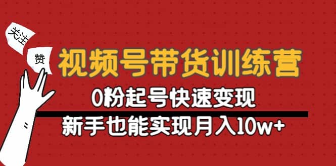 视频号带货训练营：0粉起号快速变现-搜易资源网