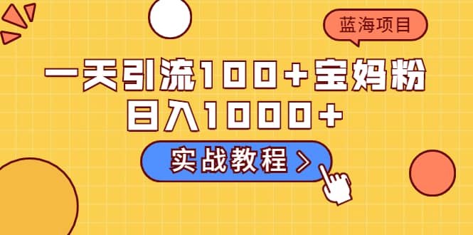 一天引流100+宝妈粉，日入1000+的蓝海项目（实战教程）-搜易资源网