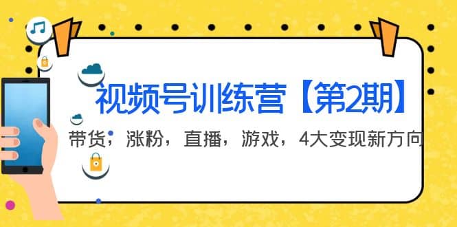 某收费培训：视频号训练营【第2期】带货，涨粉，直播，游戏，4大变现新方向-搜易资源网