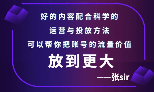张sir账号流量增长课，告别海王流量，让你的流量更精准-搜易资源网