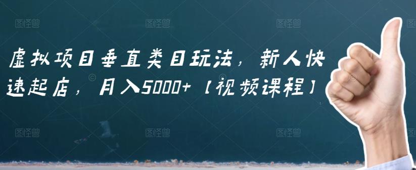 虚拟项目垂直类目玩法，新人快速起店，月入5000+【视频课程】-搜易资源网
