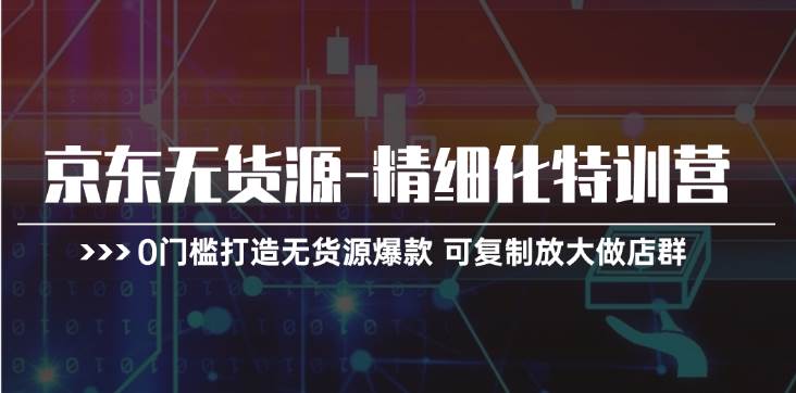 京东无货源-精细化特训营，0门槛打造无货源爆款 可复制放大做店群-搜易资源网