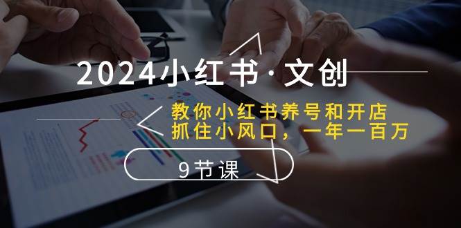2024小红书·文创：教你小红书养号和开店、抓住小风口 一年一百万 (9节课)-搜易资源网