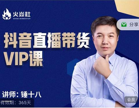 锤十八-抖音直播带货VIP课，专注直播带货有效盈利模式-搜易资源网