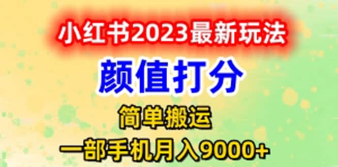最新小红书颜值打分玩法，日入300+闭环玩法-搜易资源网