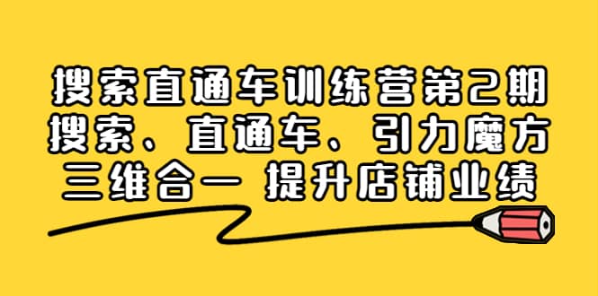 搜索直通车训练营第2期：搜索、直通车、引力魔方三维合一 提升店铺业绩-搜易资源网