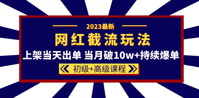 2023网红·同款截流玩法【初级+高级课程】上架当天出单 当月破10w+持续爆单-搜易资源网