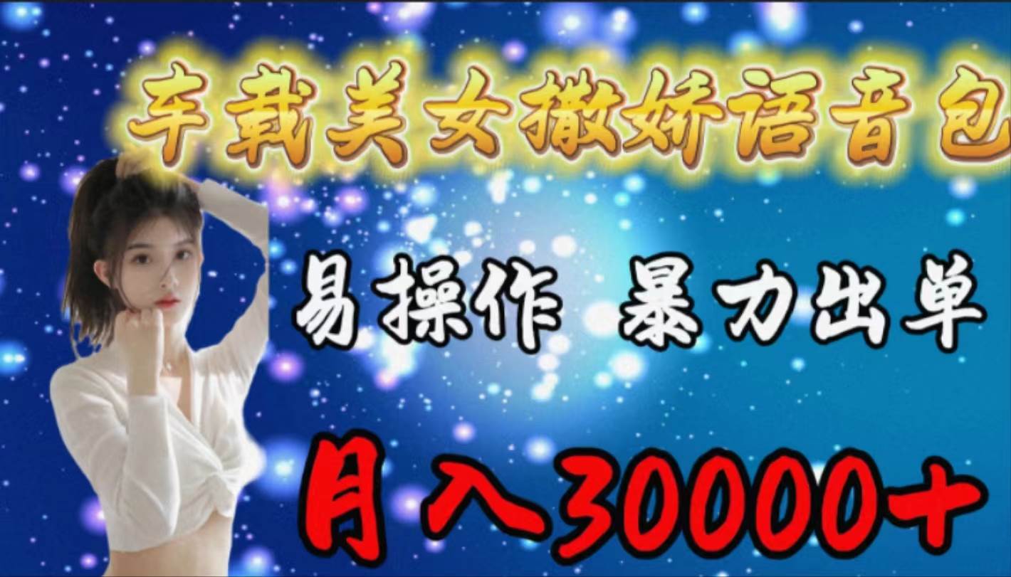 车载女生撒娇语音包，易操作，暴力出单，月入30000+-搜易资源网