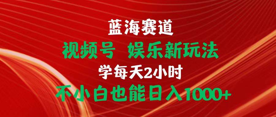 蓝海赛道视频号 娱乐新玩法每天2小时小白也能日入1000+-搜易资源网