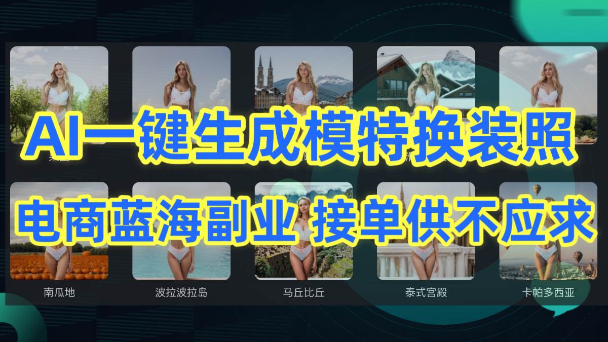 AI制作一键生成模特换装照，电商蓝海副业供不应求-搜易资源网