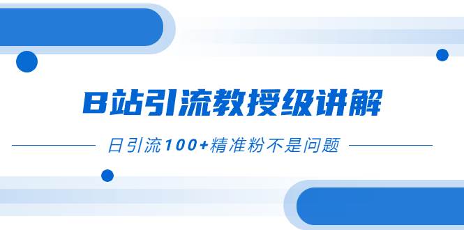 B站引流教授级讲解，细节满满，日引流100+精准粉不是问题-搜易资源网