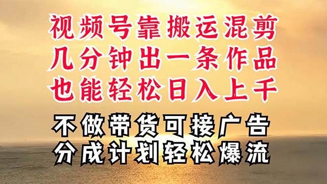 深层揭秘视频号项目，是如何靠搬运混剪做到日入过千上万的，带你轻松爆…-搜易资源网