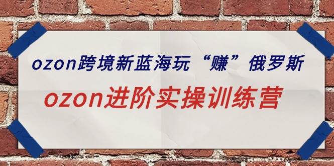 ozon跨境新蓝海玩“赚”俄罗斯，ozon进阶实操训练营-搜易资源网