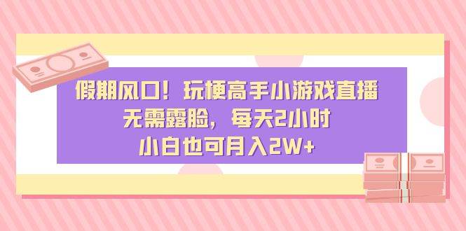 假期风口！玩梗高手小游戏直播，无需露脸，每天2小时，小白也可月入2W+-搜易资源网